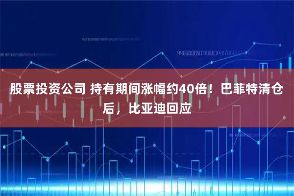 股票投资公司 持有期间涨幅约40倍！巴菲特清仓后，比亚迪回应